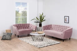 ACTONA GROUP 3-Sitzer »Ria Couch, Sofa,« Samtstoff, Massivholz-Beine, Taschenfederkern, Tufting, mit Armlehnen