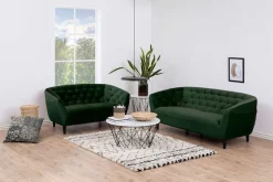 ACTONA GROUP 2-Sitzer »RiaSofa, Couch, Doppelsofa, Loveseat,« Samtstoff, Massivholz-Beine, Taschenfederkern, Tufting, mit Armlehnen