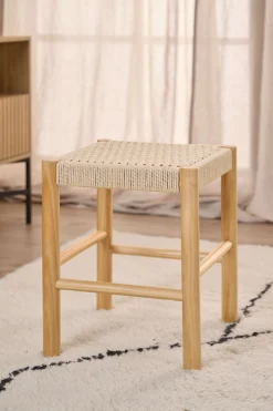ACTONA GROUP Stuhl »Alvin, Hocker« () Hocker, off-white Papiergeflecht, mit geflochtenem Muster, 35x35x45cm