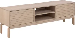 ACTONA GROUP TV-Schrank »Linley TV-Tisch, Lowboard, Fernsehtisch,« Eichenfurnier, 2 Türen, 2 Einlegeböden, Lamellenfront, B: 160cm
