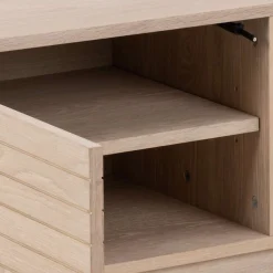 ACTONA GROUP TV-Schrank »Linley TV-Tisch, Lowboard, Fernsehtisch,« Eichenfurnier, 2 Türen, 2 Einlegeböden, Lamellenfront, B: 160cm