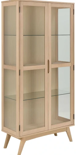 ACTONA GROUP Vitrine »Marte« ölbehandeltes Eiche Furnier, 2 Türen, klar Glas, 94x40x192 cm