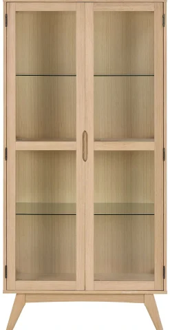 ACTONA GROUP Vitrine »Marte« ölbehandeltes Eiche Furnier, 2 Türen, klar Glas, 94x40x192 cm