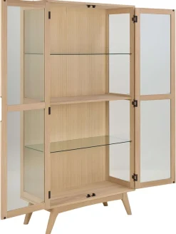ACTONA GROUP Vitrine »Marte« ölbehandeltes Eiche Furnier, 2 Türen, klar Glas, 94x40x192 cm