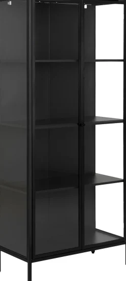 ACTONA GROUP Vitrine »New York« schwarzes Metall, mit Glastüren und 4 Fächern, Höhe 180cm