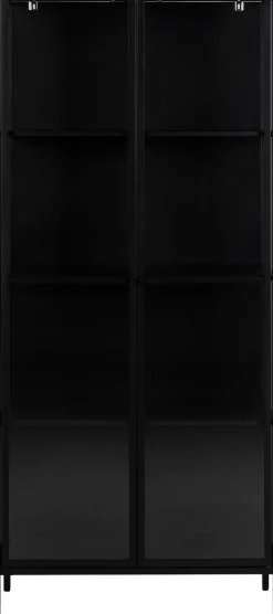 ACTONA GROUP Vitrine »New York« schwarzes Metall, mit Glastüren und 4 Fächern, Höhe 180cm
