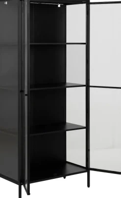 ACTONA GROUP Vitrine »New York« schwarzes Metall, mit Glastüren und 4 Fächern, Höhe 180cm