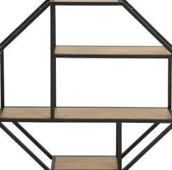 ACTONA GROUP Wandregal Metallgestell, 2 Einlegeböden, Achteckform und asymmetrischen Details