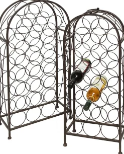 Ambiente Haus Flaschenhalter »Flaschenständer Set 93/85cm- antikbraun«