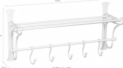 Ambiente Haus Garderobenleiste mit Regal mit Haken, Breite 53 cm