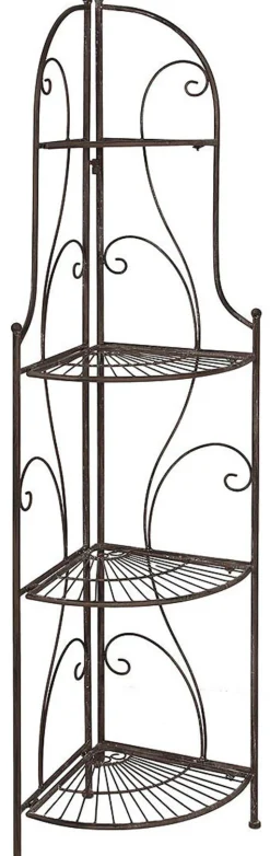 Ambiente Haus Standregal »Eckregal mit 4 Böden - Antikbraun 157 cm« 1 Stk. tlg.