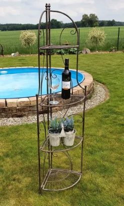 Ambiente Haus Standregal »Eckregal mit 4 Böden - Antikbraun 157 cm« 1 Stk. tlg.
