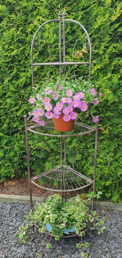 Ambiente Haus Standregal »Eckregal mit 4 Böden - Antikbraun 157 cm« 1 Stk. tlg.