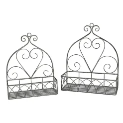 Ambiente Haus Wandregal »Dekoregal 2er Set eckig in grau« 1 Stk. tlg. Wandgestell, Aufbewahrungsregal