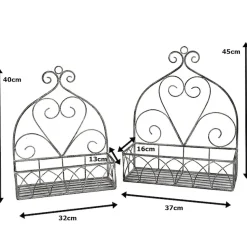Ambiente Haus Wandregal »Dekoregal 2er Set eckig in grau« 1 Stk. tlg. Wandgestell, Aufbewahrungsregal