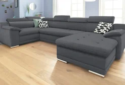 »Andiamo U-Form, B: 336 cm, Kopfteilverstellung, XXL-Sofa« optional Schlaffunktion, frei stellbar, Couch für Wohnkomfort