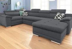 »Andiamo U-Form, B: 336 cm, Kopfteilverstellung, XXL-Sofa« optional Schlaffunktion, frei stellbar, Couch für Wohnkomfort