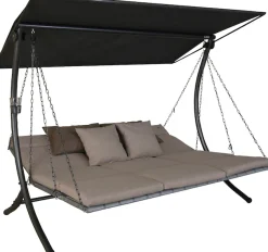 Angerer Freizeitmöbel Hollywoodschaukel »Luxus Smart sand« BxTxH: 210x145x160 cm