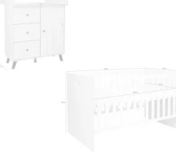 arthur berndt Babymöbel-Set »Babyzimmer Set »Lavea« 2-teilig« Spar-Set, Babymöbel-Set »Lavea« bestehend aus Kinderbett und Wickelkommode,