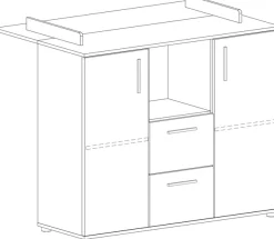 arthur berndt Babyzimmer-Komplettset »Bente« Set, Kinderbett, Schrank, Wickelkommode, 3 Stk. tlg. Made in Germany; mit Kinderbett, Schrank und Wickelkommode