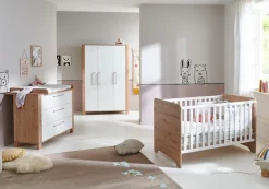 arthur berndt Babyzimmer-Komplettset »Babyzimmer Set »Marlon« 3-teilig« Set, Kleiderschrank, Kinderbett und Wickelkommode, 3 Stk. tlg.