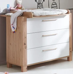 arthur berndt Babyzimmer-Komplettset »Babyzimmer Set »Marlon« 3-teilig« Set, Kleiderschrank, Kinderbett und Wickelkommode, 3 Stk. tlg.