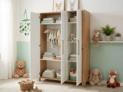 arthur berndt Babyzimmer-Komplettset »Babyzimmer Set »Marlon« 3-teilig« Set, Kleiderschrank, Kinderbett und Wickelkommode, 3 Stk. tlg.