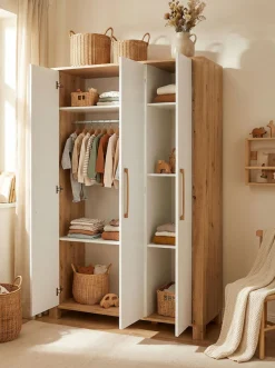 arthur berndt Babyzimmer-Komplettset »Babyzimmer Set »Marlon« 3-teilig« Set, Kleiderschrank, Kinderbett und Wickelkommode, 3 Stk. tlg.