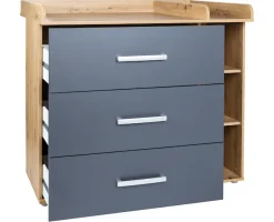 arthur berndt Babyzimmer-Komplettset »Babyzimmer-Set »Alessio« 3-teilig, Anthrazit mit Eiche Artisan Dekor« Set,