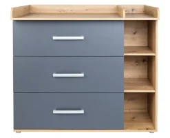 arthur berndt Babyzimmer-Komplettset »Babyzimmer-Set »Alessio« 3-teilig, Anthrazit mit Eiche Artisan Dekor« Set,