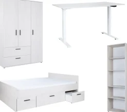 arthur berndt Jugendzimmer-Set »Jugendzimmer-Set »Mathea« 4-teilig« Set, 4 Stk. tlg. Schreibtisch stufenlos elekrisch höhenverstellbar