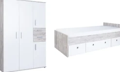 arthur berndt Jugendzimmer-Set »Jugendzimmer-Set »Bente« 2-teilig« 2tlg. -Schrank, Bett, 2 tlg. Stauraumstark, pflegeleicht, zeitlos, Made in Germany