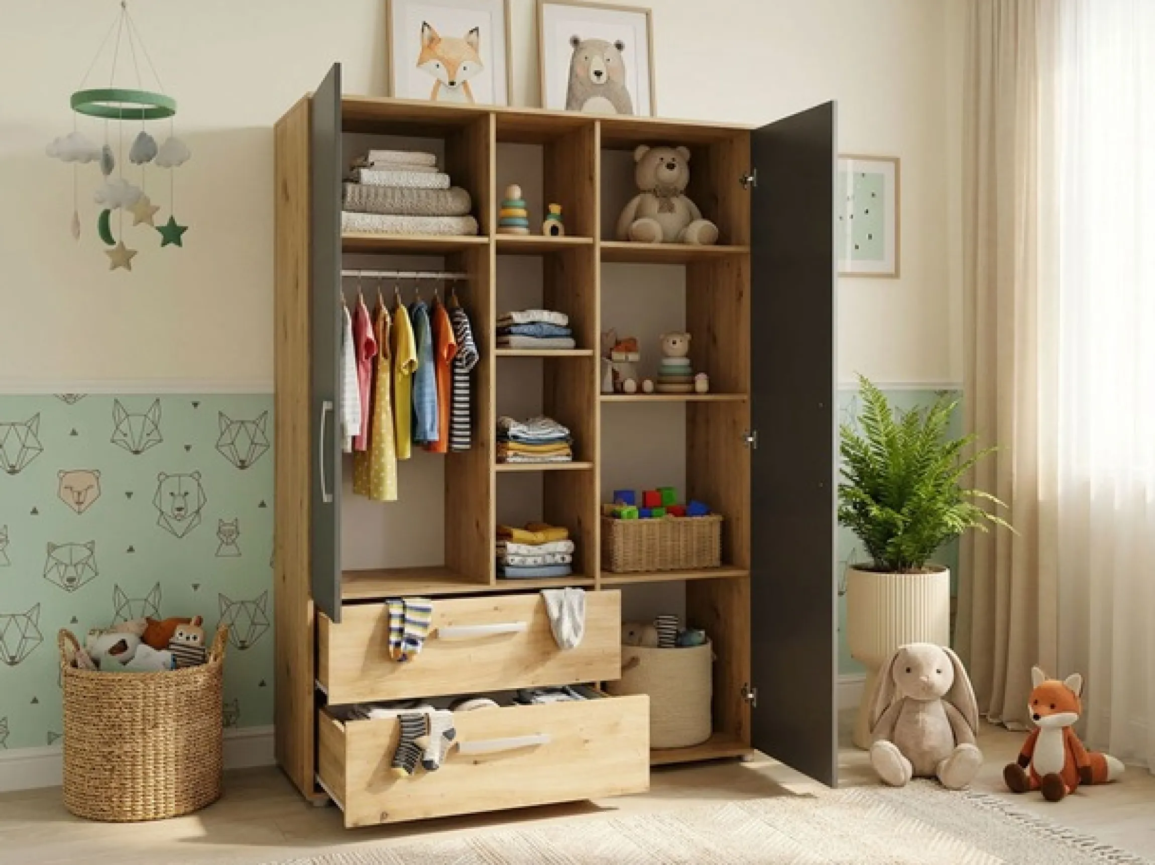 arthur berndt Jugendzimmer-Set »Kinderzimmer »Alessio« Set 4-teilig« Set, 4 Stk. tlg. Modernes Kleinkinderzimmer - Set