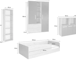 arthur berndt Jugendzimmer-Set »Kinderzimmer »Alessio« Set 4-teilig« Set, 4 Stk. tlg. Modernes Kleinkinderzimmer - Set
