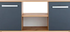 arthur berndt Jugendzimmer-Set »Alessio, Anthrazit mit Artisan Eiche Dekor, viel Stauraum« Set, Kleiderschrank, Bett mit Schubkasten, Schreibtisch, Bücherregal etc., 6 Stk. tlg. mit Melamin-Oberfläche
