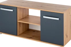 arthur berndt Jugendzimmer-Set »Alessio, Anthrazit mit Artisan Eiche Dekor, viel Stauraum« Set, Kleiderschrank, Bett mit Schubkasten, Schreibtisch, Bücherregal etc., 6 Stk. tlg. mit Melamin-Oberfläche