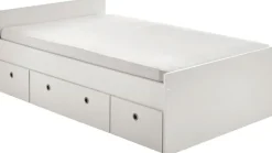 arthur berndt Stauraumbett »Rosanna, Jugendbett mit viel Stauraum, 2 Breiten (90cm + 120cm)« mit Melamin-Oberfläche, 3 Schubkästen auf Rollen, MADE IN GERMANY
