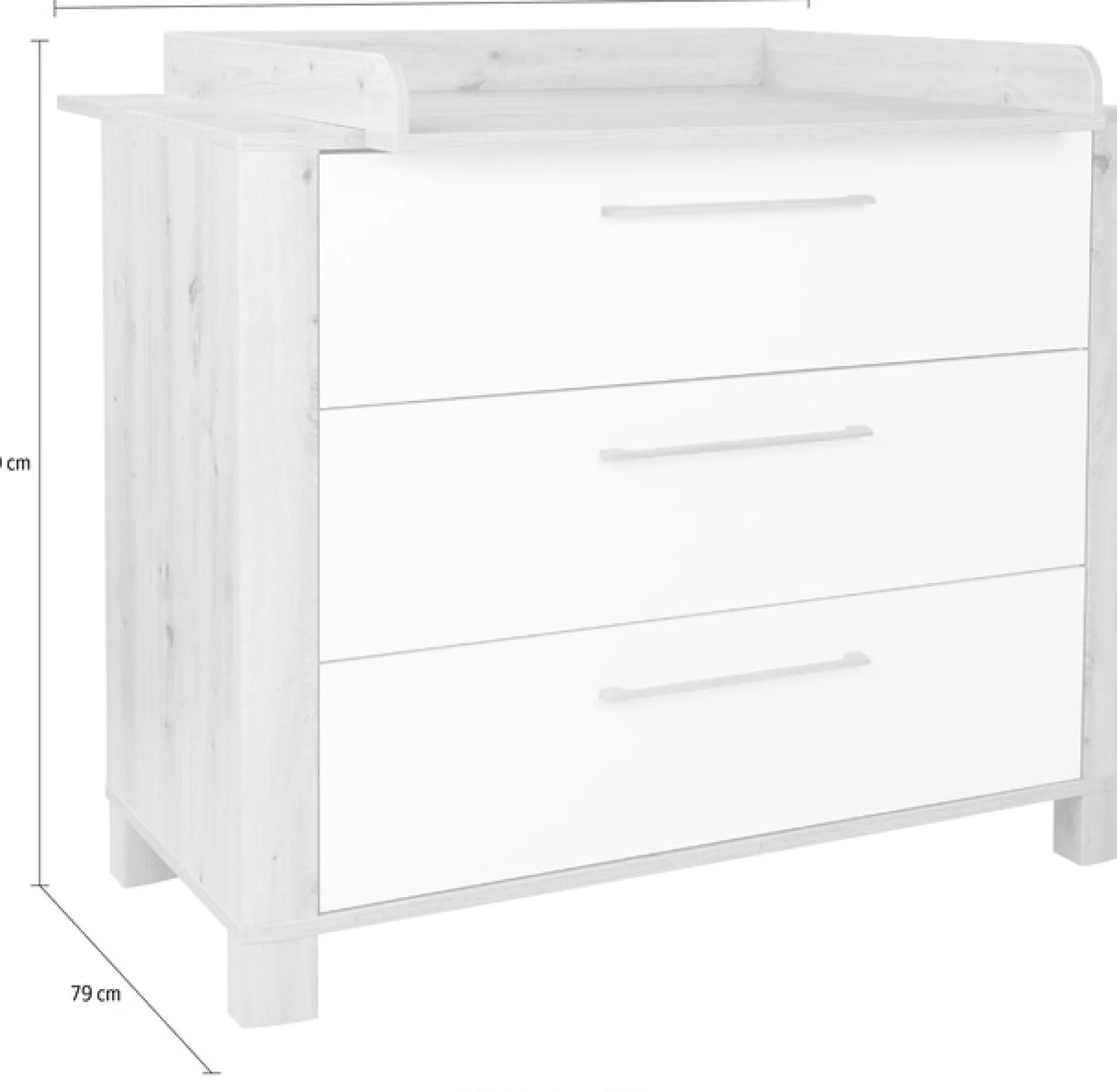arthur berndt Wickelkommode »Wickelkommode »Marlon« mit abnehmbarem Wickelaufsatz« bis 15 kg 115 cm