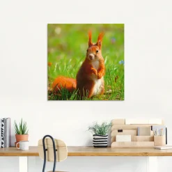 Artland Glasbild »Eichhörnchen Kontakt« Wildtiere 1 Stk. tlg. in verschiedenen Größen
