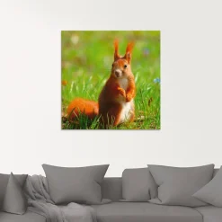 Artland Glasbild »Eichhörnchen Kontakt« Wildtiere 1 Stk. tlg. in verschiedenen Größen