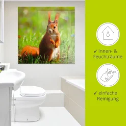 Artland Glasbild »Eichhörnchen Kontakt« Wildtiere 1 Stk. tlg. in verschiedenen Größen