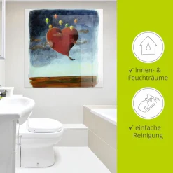 Artland Glasbild »Fliegendes Herz« Herzen 1 Stk. tlg. in verschiedenen Größen