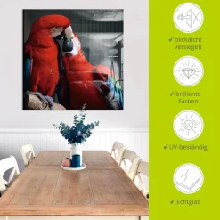 Artland Glasbild »Papageien« Vögel 1 Stk. tlg. in verschiedenen Größen