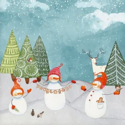 Artland Glasbild »Schneemänner und Tierfreunde« Weihnachten 1 Stk. tlg. in verschiedenen Größen