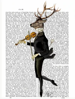 Artland Glasbild »Tanzender Hirsch mit Violine« Humor 1 Stk. tlg. in verschiedenen Größen