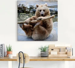 Artland Leinwandbild »Bär II« Wildtiere 1 Stk. tlg. auf Holzrahmen gespannt