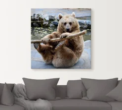 Artland Leinwandbild »Bär II« Wildtiere 1 Stk. tlg. auf Holzrahmen gespannt