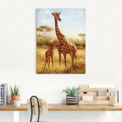 Artland Leinwandbild »Giraffe« Wildtiere 1 Stk. tlg. auf Holzrahmen gespannt