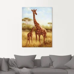 Artland Leinwandbild »Giraffe« Wildtiere 1 Stk. tlg. auf Holzrahmen gespannt