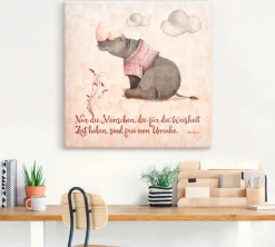 Artland Leinwandbild »Lebensweisheit Zeit« Tiere 1 Stk. tlg. auf Holzrahmen gespannt